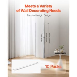 stainless steel wall corner protector, 1.5 x 1.5 x 96 inch, 10 pack metal corner guards, 304 stainless steel edge trim 90 degree angle for home,office,commercial wall protection, with 3m tape