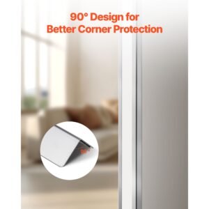 stainless steel wall corner protector, 1.5 x 1.5 x 96 inch, 10 pack metal corner guards, 304 stainless steel edge trim 90 degree angle for home,office,commercial wall protection, with 3m tape
