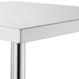 stainless steel work table 24 x 18 x 34 inch, 700 lbs load capacity with 4 wheels, 3 adjustable height levels, heavy duty food prep worktable for commercial kitchen restaurant, silver