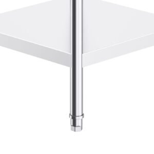 stainless steel work table, 30 x 36 x 26 inch commercial food prep worktable, 3 sided backsplash heavy duty prep worktable, metal work table with adjustable height for restaurant home hotel
