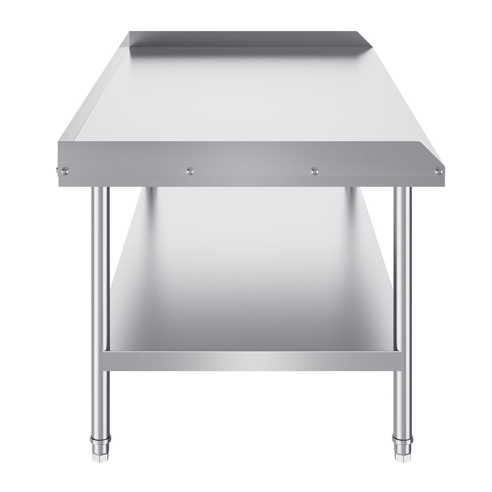 stainless steel work table, 30 x 60 x 26 inch commercial food prep worktable, 3 sided backsplash heavy duty prep worktable, metal work table for restaurant home hotel