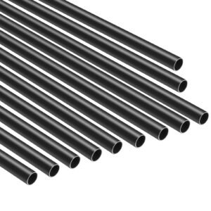 staircase balusters 51 pack, 26 in aluminum stair balusters, 3/4 in water proof round metal spindle railing, hollow deck railing with rail caps & screws for stairs, porch, patio, fence, black