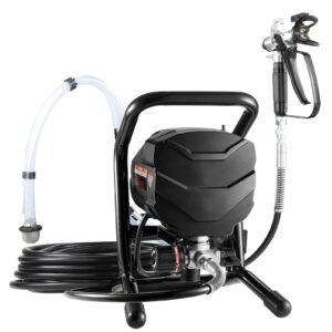 stand airless paint sprayer, 650w high efficiency airless sprayer, 3000psi electric paint sprayer machine extension rod and cleaning kits for interior and exterior furniture/fence/home/house