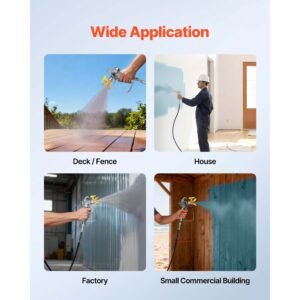 stand airless paint sprayer, 900w, 3300psi high pressure airless sprayer, cleaning brush, hose, extension rod, nozzles, electric spray paint machine for interior or exterior of house, fence