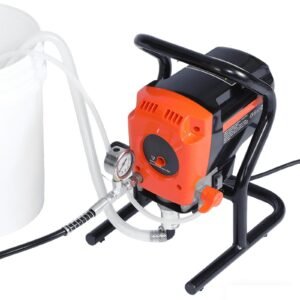 stand airless paint sprayer, 900w, 3300psi high pressure airless sprayer, cleaning brush, hose, extension rod, nozzles, electric spray paint machine for interior or exterior of house, fence