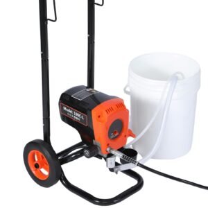 stand airless paint sprayer, 900w, 3300psi high pressure airless sprayer with cart, cleaning brush, hose, extension rod, nozzles, electric spray paint machine for interior or exterior of house