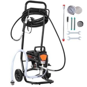Stand Airless Paint Sprayer, 950W 3000PSI High Efficiency Electric Airless Sprayer With Cart, Paint Sprayers for Home Interior and Exterior Furniture and Fences, Fine And Even Painting Effect