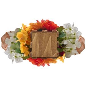 standing artificial flowers arrangements 4 pcs, 17.5 inch tall faux flower decorations for wedding aisle runner chair, orange floral centerpieces for ceremony reception party outdoor decor