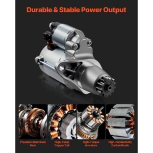 starter 17825, starter motor replacement compatible with toyota camry v6 3.5l 2007 2017, lexus es350 v6 3.5l 2007 2018, scion xb l4 2.4l 2008 2015, oem 228000 9900 17338 410 52205 28100 20021