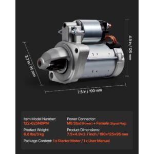 starter 17922, starter motor replacement compatible with bmw 1 series m 3.0l l6 2011, 128i 3.0l l6 2008 2011, 325i/325xi 3.0l l6 2006, 335xi 3.0l l6 2007 2008, oem 428000 1760 410 24145 lrs02298