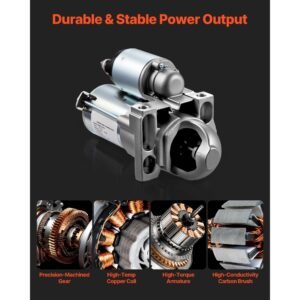 starter 6494, starter motor replacement compatible with buick rainier v8 5.3l 2004 2007, cadillac escalade v8 5.3l 2003 2005, chevrolet gmc isuzu saab, oem 12568051 89 01 7440 89017440 sdr0270