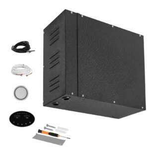 Steam Generator, 4 kW Steam Shower System with Controller for Home Sauna Bath Spa, Commercial Auto Drain Kit with Overheat, Dry-Run & Overpressure Protection, 10 Min to 24h Efficient, Black