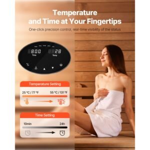 steam generator, 9 kw steam shower system with controller for home sauna bath spa, commercial auto drain kit with overheat, dry run & overpressure protection, 10 min to 24h efficient, black