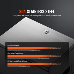 steel electrical box, 16"x 12"x 6", 304 stainless steel electrical enclosure box, wall mounted outdoor electrical electronic equipment enclosure with mounting plate hinges lock, ip66 waterproof