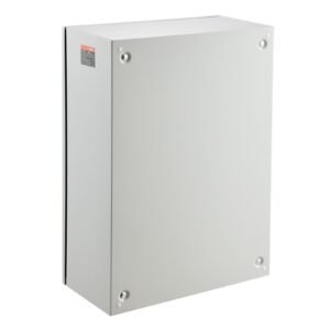 steel electrical box, 27.6 x 19.7 x 9.8 in, cold rolled steel electrical enclosure box, wall mounted outdoor electronic equipment enclosure with mounting plate, hinges, lock, ip66 waterproof