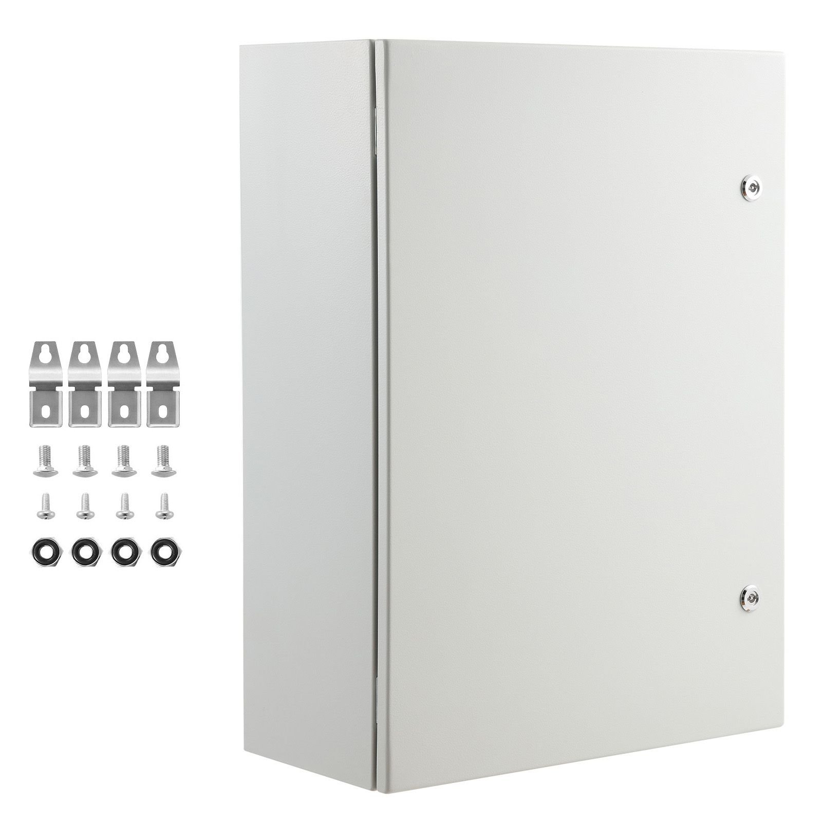 steel electrical box, 27.6 x 19.7 x 9.8 in, cold rolled steel electrical enclosure box, wall mounted outdoor electronic equipment enclosure with mounting plate, hinges, lock, ip66 waterproof
