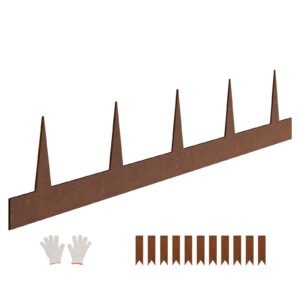 Steel Landscape Edging, 10 Packs 40 x 4.5 in Weather-Resistant & Pre-Rust Metal Landscape Edging, Bendable Garden Edging Border, Heavy Duty Lawn Edging, Flower Bed Yard Pathway Divider
