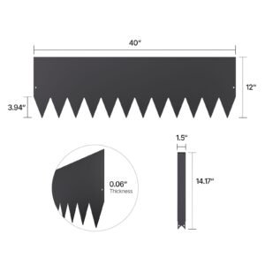 steel landscape edging, 4 packs 40 x 12 in rust resistant metal landscape edging, bendable garden edging border, heavy duty lawn edging, easy to install, flower bed yard pathway divider black
