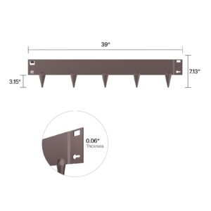 steel landscape edging, 5 packs 39 x 4 in rust resistant metal landscape edging, bendable garden edging border, heavy duty lawn edging, easy to install, flower bed yard pathway divider brown