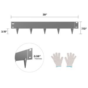 steel landscape edging, 5 packs 39 x 4 in rust resistant metal landscape edging, bendable garden edging border, heavy duty lawn edging, easy to install, flower bed yard pathway divider dark gray