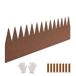 Steel Landscape Edging, 6 Packs 40 x 6 in Weather-Resistant & Pre-Rust Metal Landscape Edging, Bendable Garden Edging Border, Heavy Duty Lawn Edging, Flower Bed Yard Pathway Divider