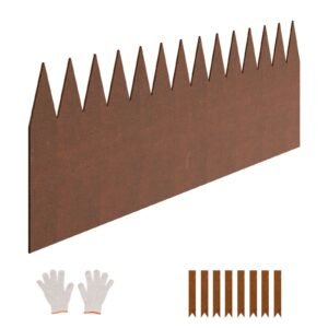 steel landscape edging, 6 packs 40 x 8 in weather resistant & pre rust metal landscape edging, bendable garden edging border, lawn edging for flower bed yard pathway divider