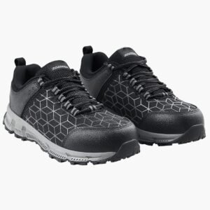 steel toe shoes for men, us size 8, men's cushion sport safety toe athletic work shoe, indestructible safety sneakers lightweight,breathable industry construction work shoes, black