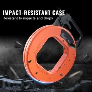 steel wire puller, 240ft, 1/8in, with enhanced housing & handle, simplified cable pulling device, adaptable for wall & electrical conduit wiring, insulated