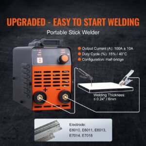 stick welder, 140a arc/lift tig 2 in 1 welding machine with igbt inverter 110v/220v portable mma welder machine with hot start, arc force and anti stick