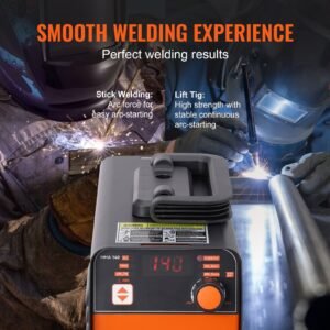 stick welder, 140a arc/lift tig 2 in 1 welding machine with igbt inverter 110v/220v portable mma welder machine with hot start, arc force and anti stick