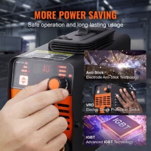 stick welder, 140a arc/lift tig 2 in 1 welding machine with igbt inverter 110v/220v portable mma welder machine with hot start, arc force and anti stick