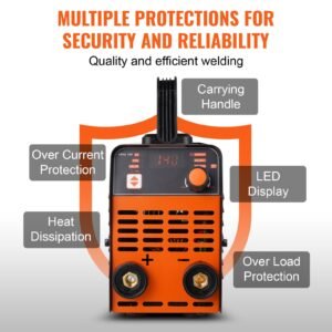 stick welder, 140a arc/lift tig 2 in 1 welding machine with igbt inverter 110v/220v portable mma welder machine with hot start, arc force and anti stick