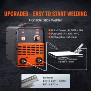 stick welder, 200a arc/lift tig 2 in 1 welding machine with igbt inverter 110v/220v portable mma welder machine with hot start, arc force and anti stick