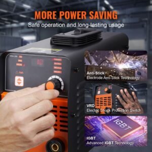 stick welder, 200a arc/lift tig 2 in 1 welding machine with igbt inverter 110v/220v portable mma welder machine with hot start, arc force and anti stick