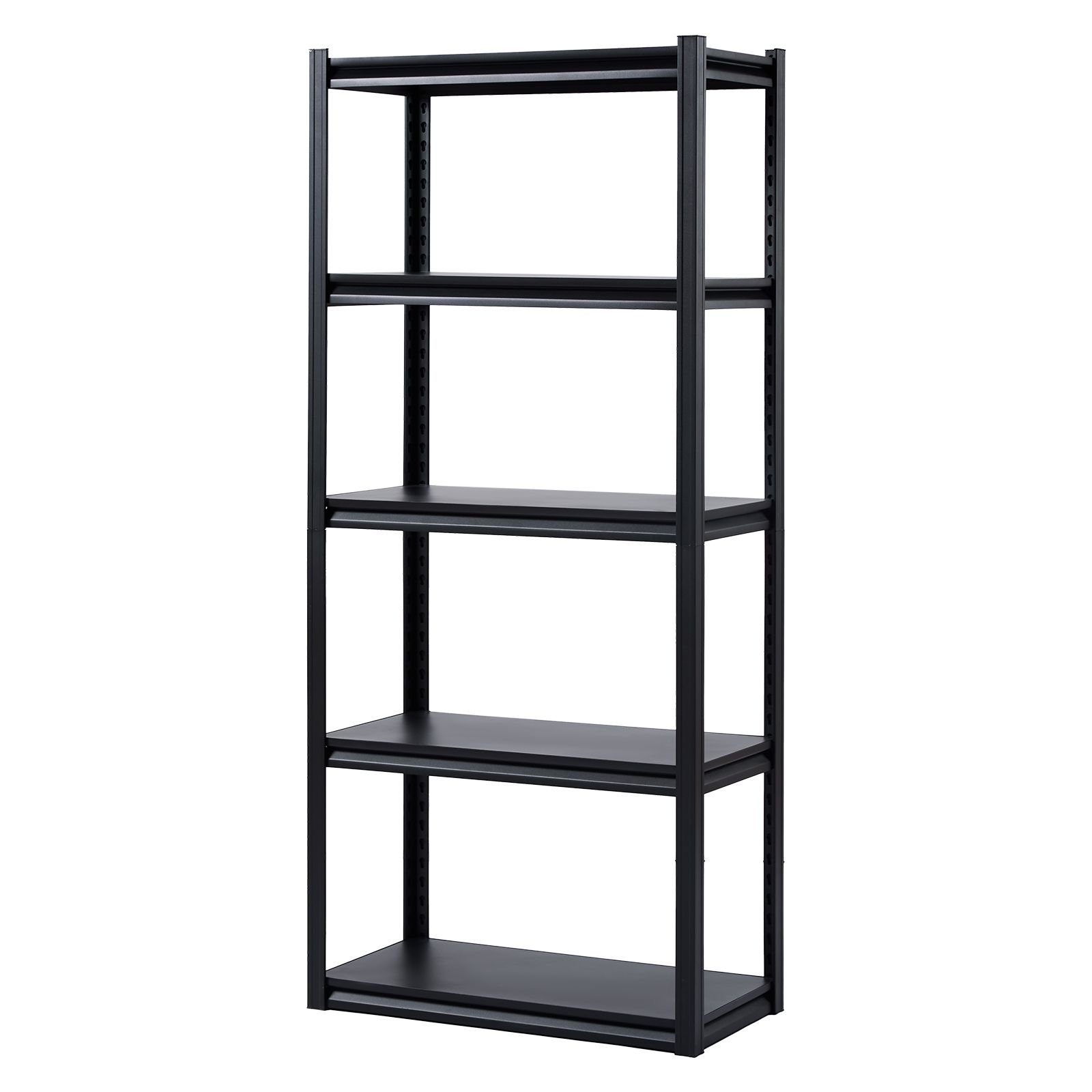 storage shelves, 2000 lbs, 5 tier garage storage shelving, 16" d x 32" w x 72" h adjustable metal shelves for garage shelves utility rack shelf, ideal for kitchen, warehouse, basement, black