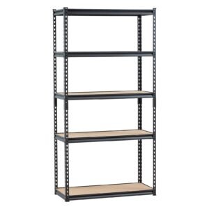storage shelves, 2000 lbs, 5 tier garage storage shelving, 16" d x 36" w x 71.4" h adjustable metal shelves for garage shelves utility rack shelf, ideal for kitchen, warehouse, basement, black