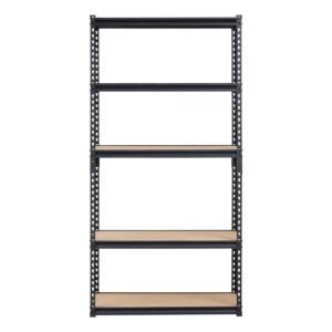 storage shelves, 2000 lbs, 5 tier garage storage shelving, 16" d x 36" w x 71.4" h adjustable metal shelves for garage shelves utility rack shelf, ideal for kitchen, warehouse, basement, black