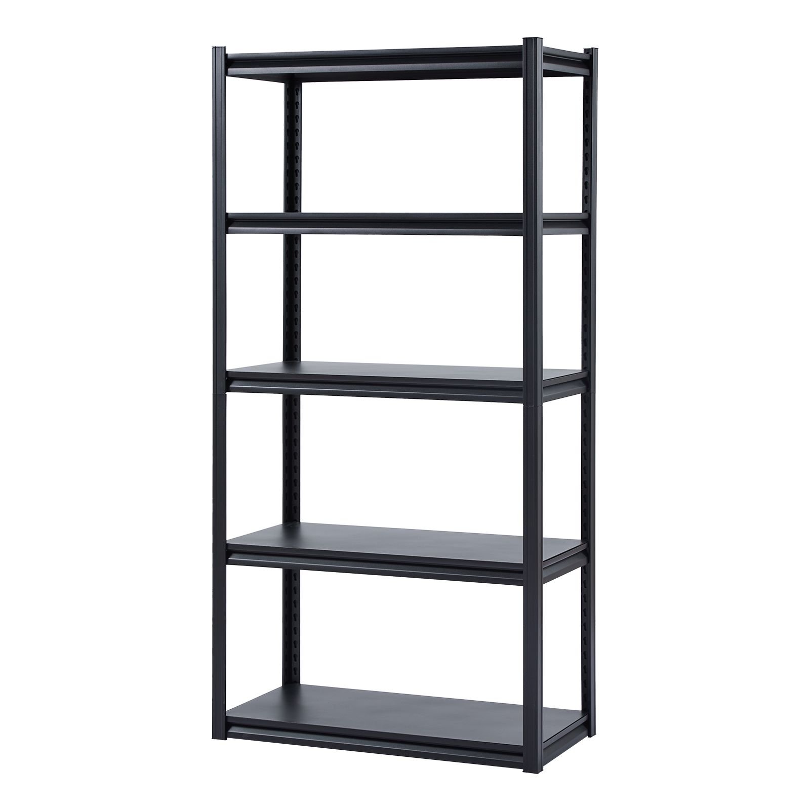 storage shelves, 2000 lbs, 5 tier garage storage shelving, 18" d x 36" w x 72" h adjustable metal shelves for garage shelves utility rack shelf, ideal for kitchen, warehouse, basement, black