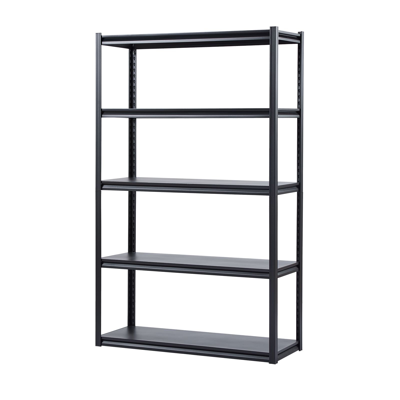storage shelves, 3000 lbs, 5 tier garage storage shelving, 18" d x 48" w x 78" h adjustable metal shelves for garage shelves utility rack shelf, ideal for kitchen, warehouse, basement, black