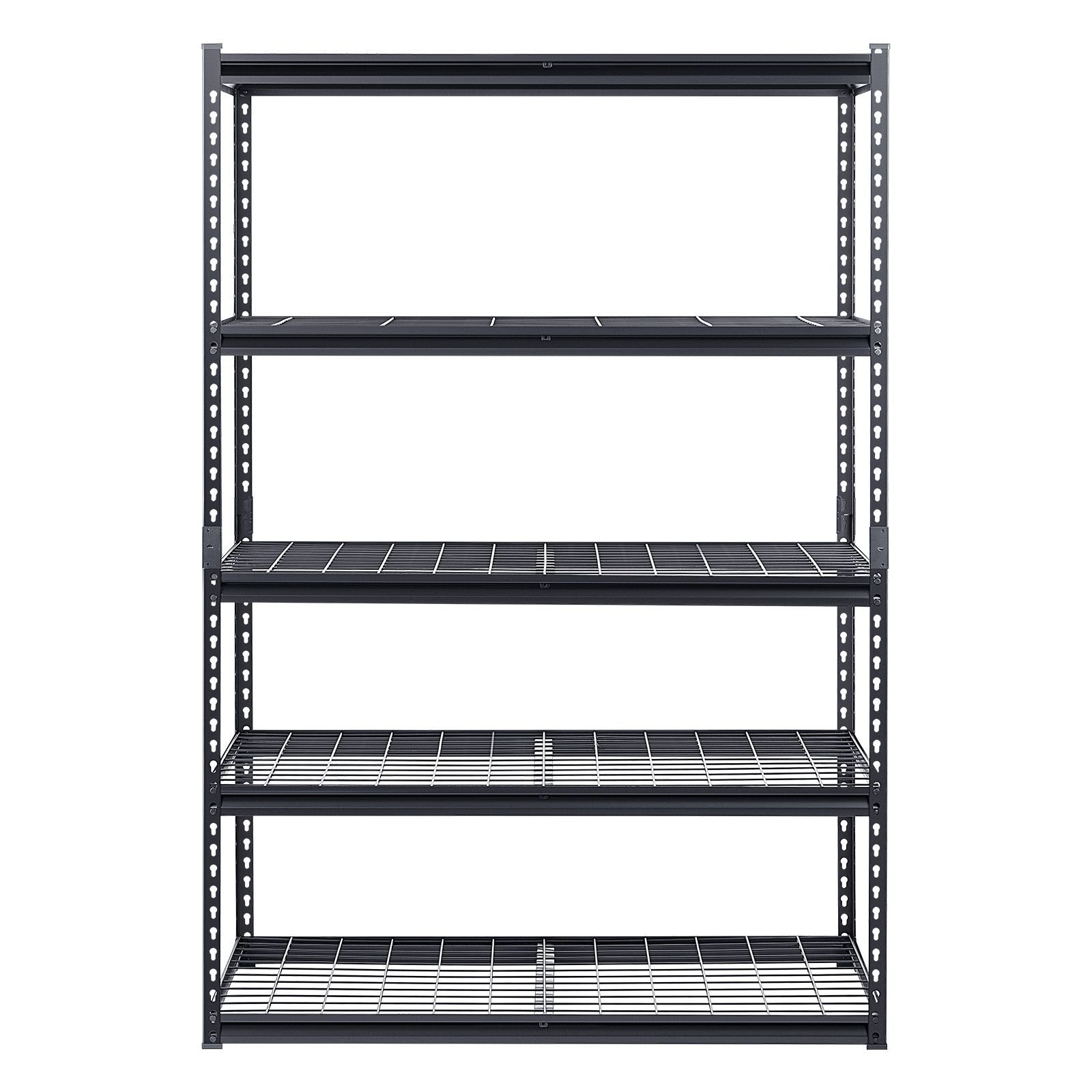 storage shelves, 3000 lbs, 5 tier heavy duty garage shelving, 24" d x 48" w x 72" h adjustable metal shelves for industrial shelving unit utility shelf, for kitchen, warehouse, basement, black