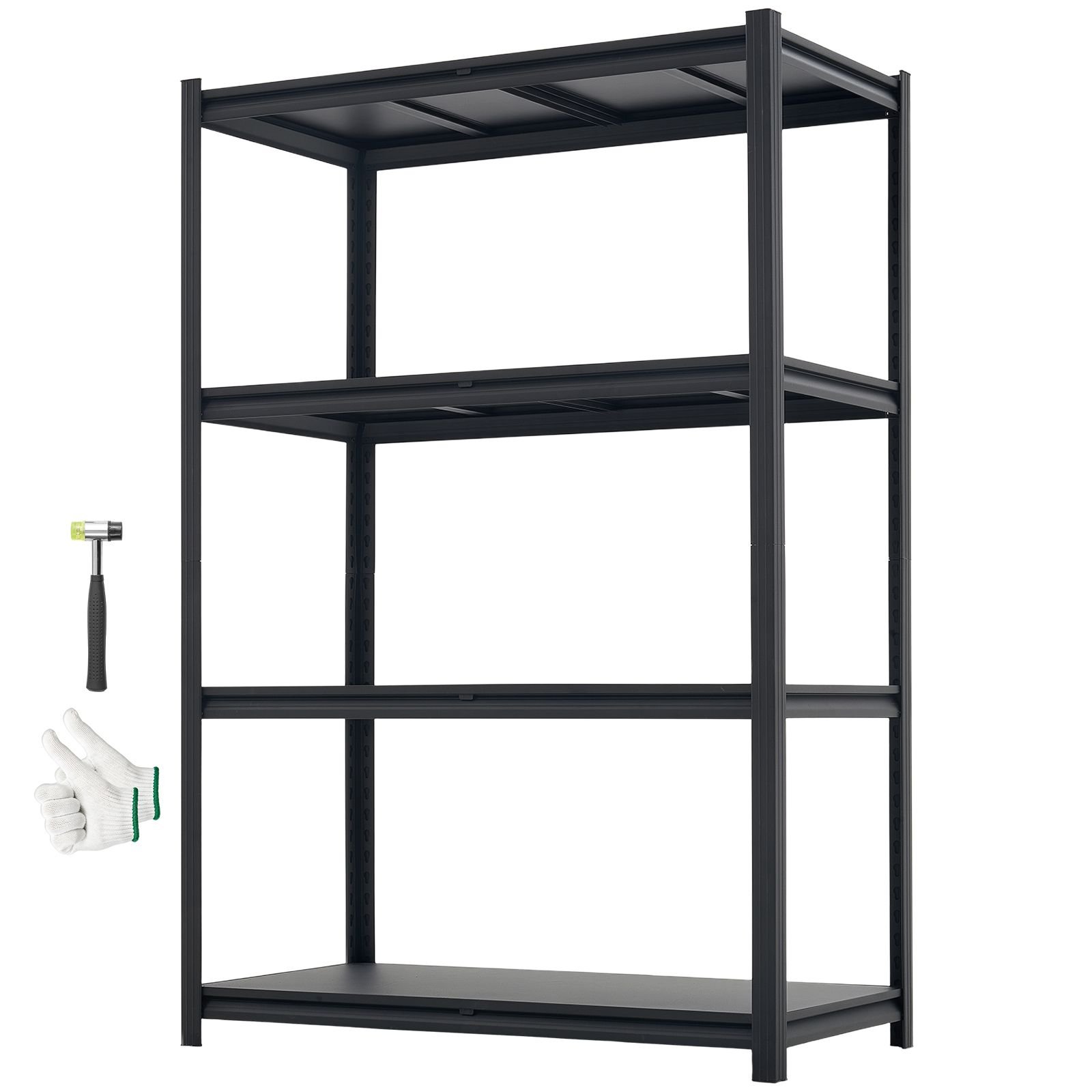 storage shelves, 4 tier adjustable, 2400 lbs capacity, heavy duty garage storage shelving unit, metal utility rack shelf, for garage workshop warehouse basement, 40.55" w x 20.55" d x 60.2" h