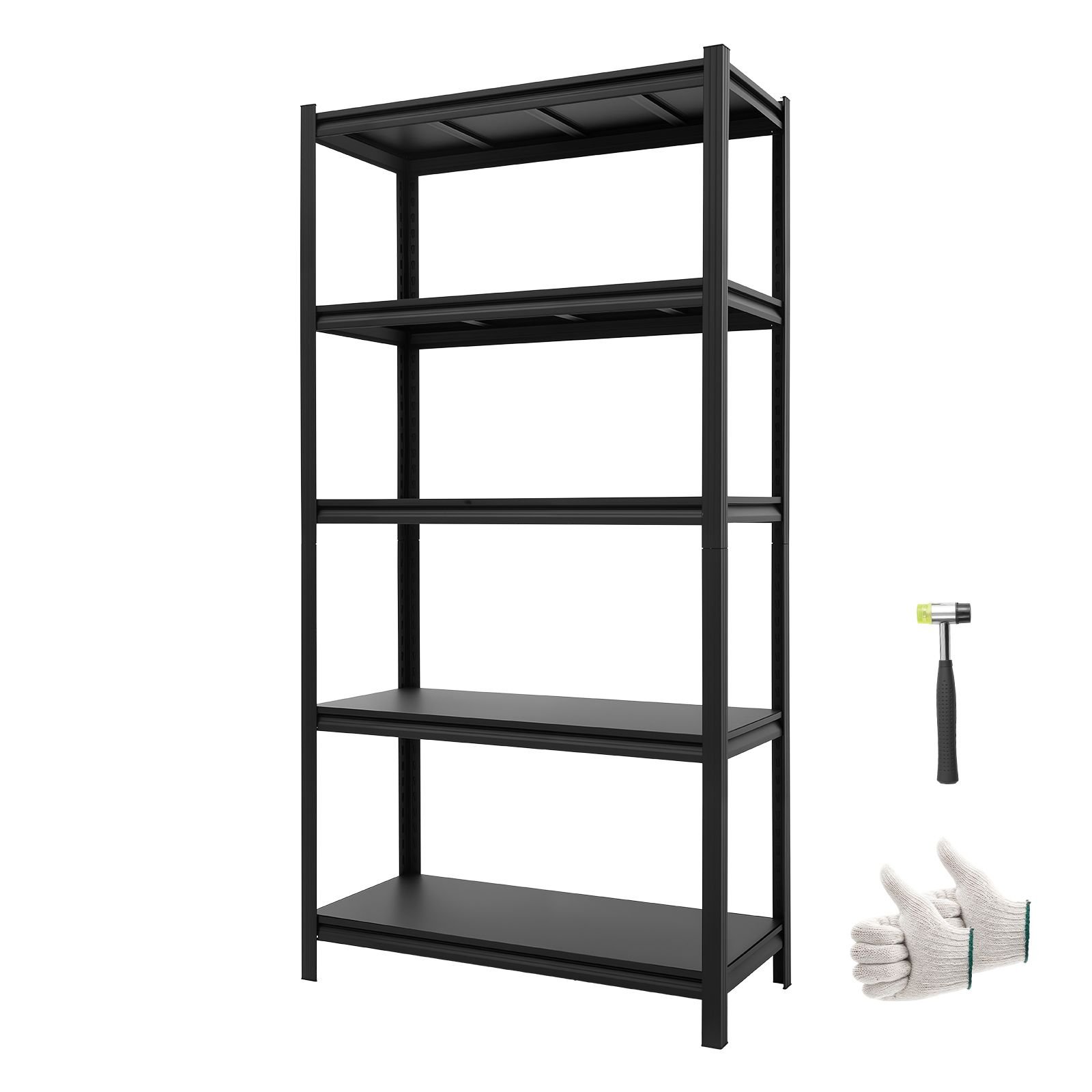storage shelves, 5 tier adjustable, 3000 lbs capacity, heavy duty garage storage shelving unit, metal utility rack shelf, for garage warehouse basement kitchen, 36.42" w x 16.42" d x 71.38" h