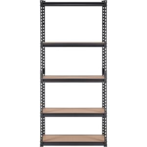 storage shelving unit, 5 tier adjustable, 2000 lbs capacity, heavy duty garage shelves metal organizer utility rack, black, 35" l x 18" w x 71" h for kitchen pantry basement bathroom laundry
