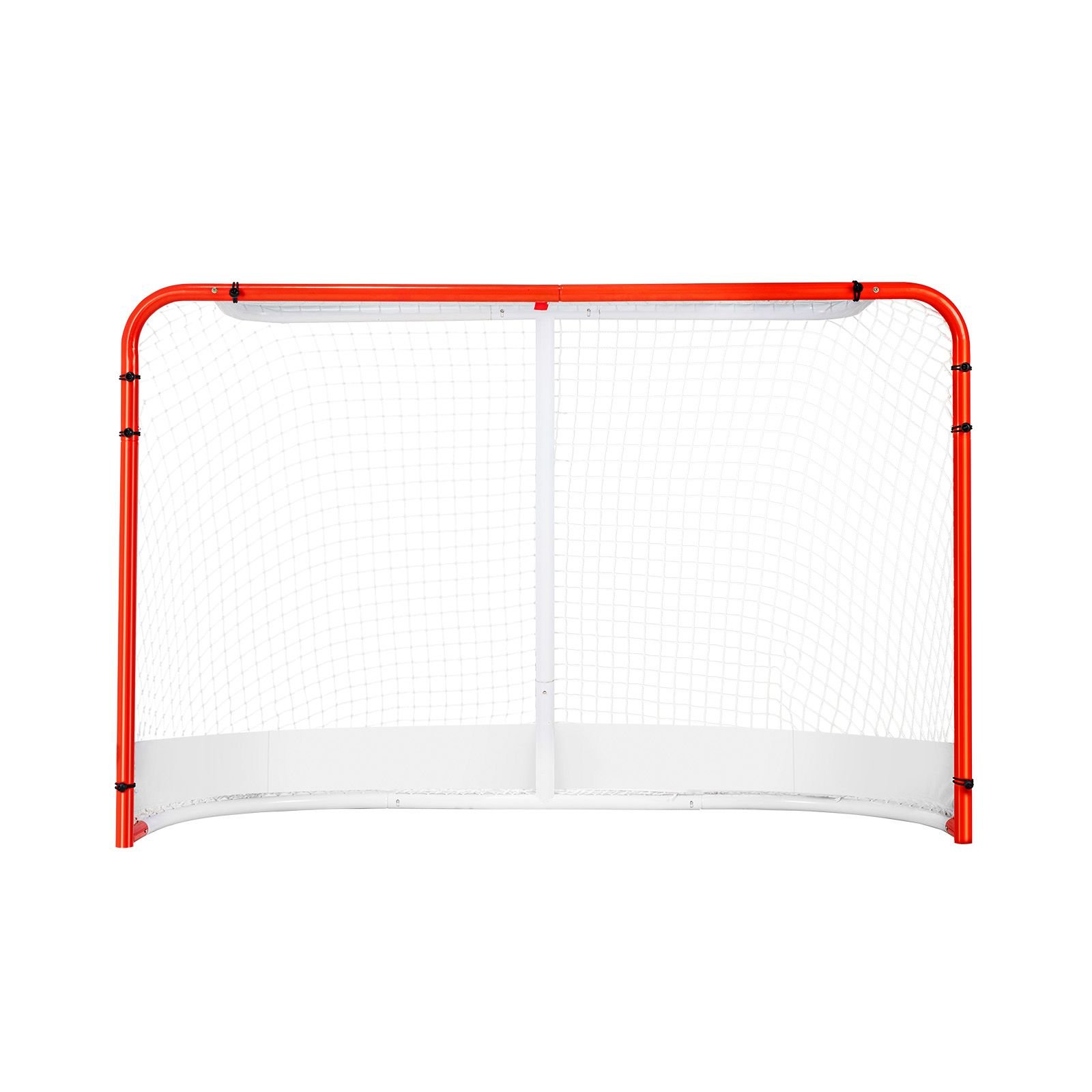 street hockey net, indoor outdoor steel hockey goal, official regulation pro hockey training goal set, portable hockey goal with net, easy assemble, 72" x 48", white/red