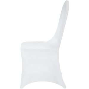 stretch spandex folding chair covers, universal fitted arched front cover, removable washable protective slipcovers, for wedding, holiday, banquet, party, celebration, dining (50pcs white)