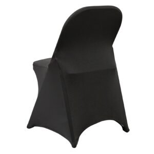 stretch spandex folding chair covers, universal fitted chair cover, removable washable protective slipcovers, for wedding, holiday, banquet, party, celebration, dining (100pcs black)