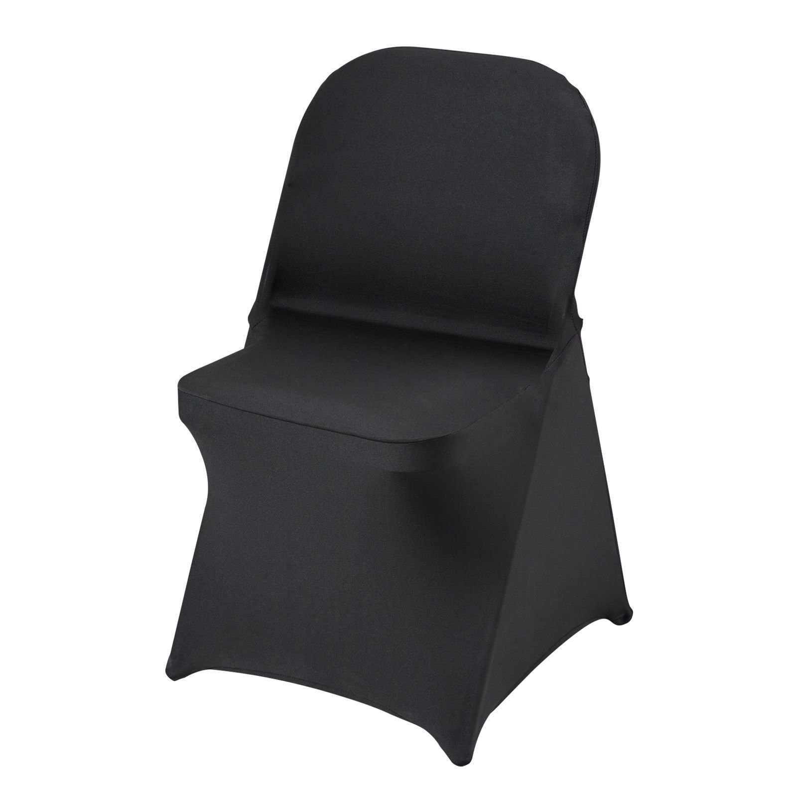 stretch spandex folding chair covers, universal fitted chair cover, removable washable protective slipcovers, for wedding, holiday, banquet, party, celebration, dining (100pcs black)