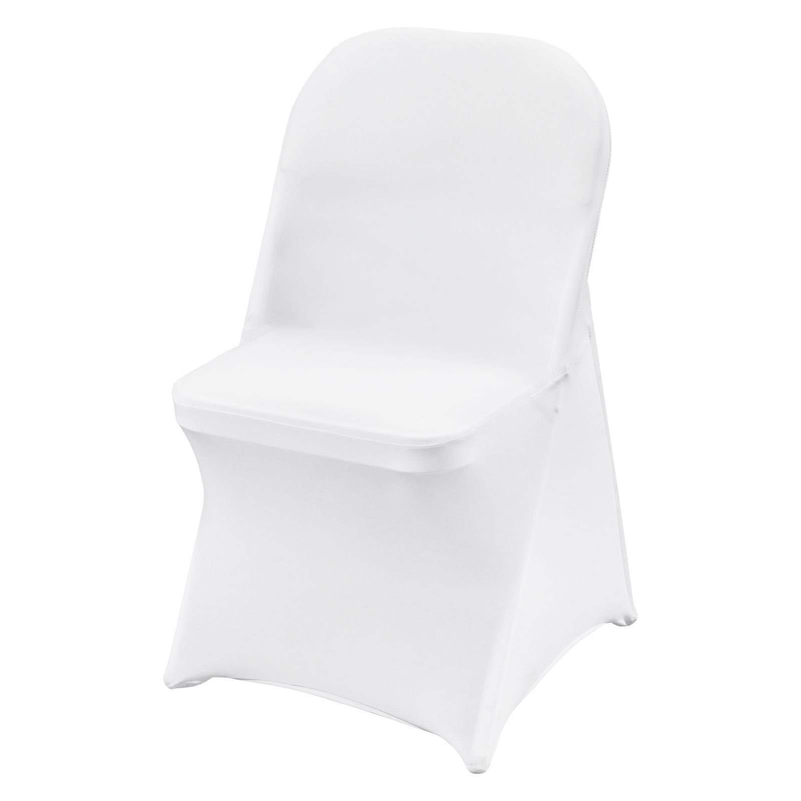 stretch spandex folding chair covers, universal fitted chair cover, removable washable protective slipcovers, for wedding, holiday, banquet, party, celebration, dining (100pcs white)