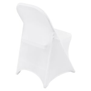 stretch spandex folding chair covers, universal fitted chair cover, removable washable protective slipcovers, for wedding, holiday, banquet, party, celebration, dining (100pcs white)