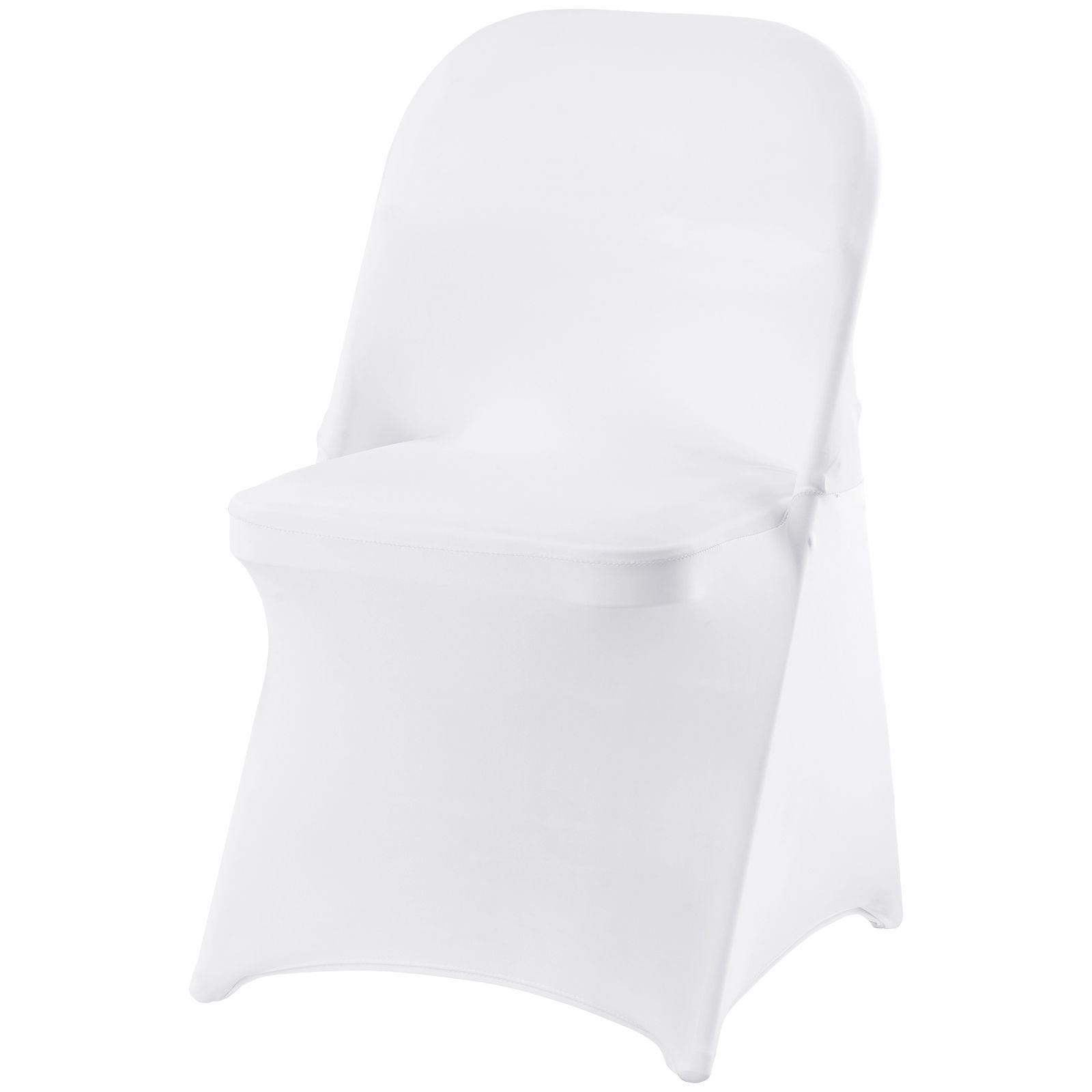 stretch spandex folding chair covers, universal fitted chair cover, removable washable protective slipcovers, for wedding, holiday, banquet, party, celebration, dining (12pcs white)
